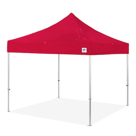 E-Z Up Endeavor Shelter, 10' W x 10' L, Gray Aluminum Frame, Red Vinyl Top ENDGKVVP10RD